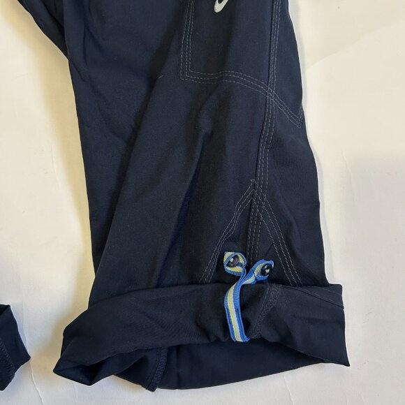 Vintage Nike Roll Up Capris Pants Womens L Navy Blue Tie cargo pocket Wide leg - Picture 5 of 12